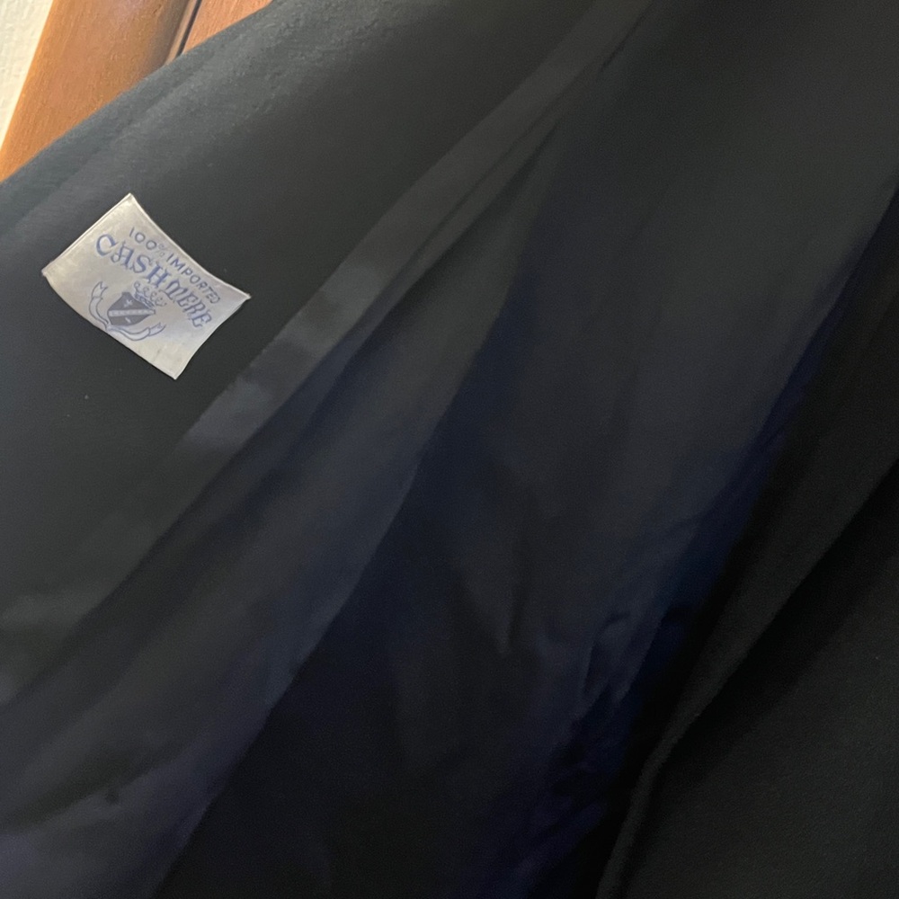 VINTAGE super soft Cashmere Wrap vintage "robe" Black Coat - Picture 9 of 15